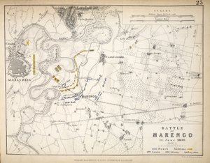 Carte de la bataille de Marengo, publiée par William Blackwood and Sons, Édimbourg et Londres, 1848